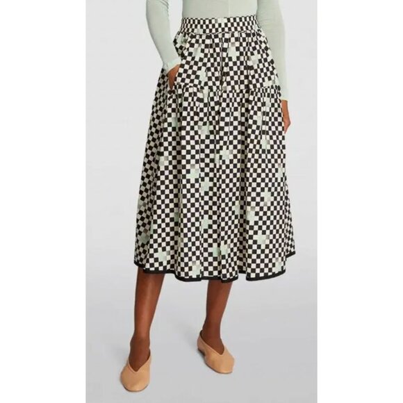 Max Mara Dresses & Skirts - NWT Max Mara Weekend Cotton Check Ossido Midi Skirt Black Size US 2 $435 [jb]